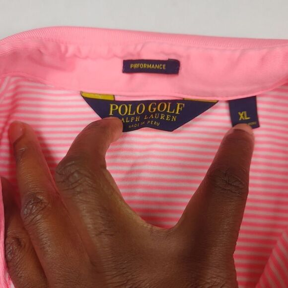 Polo Ralph Lauren Mens Performance Golf Polo Shirt Striped Short Sleeve Top XL - Picture 4 of 9